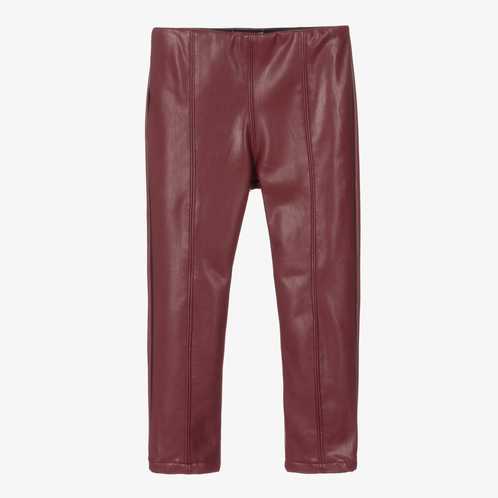 Mayoral Red Faux Leather Leggings Childrensalon Outlet