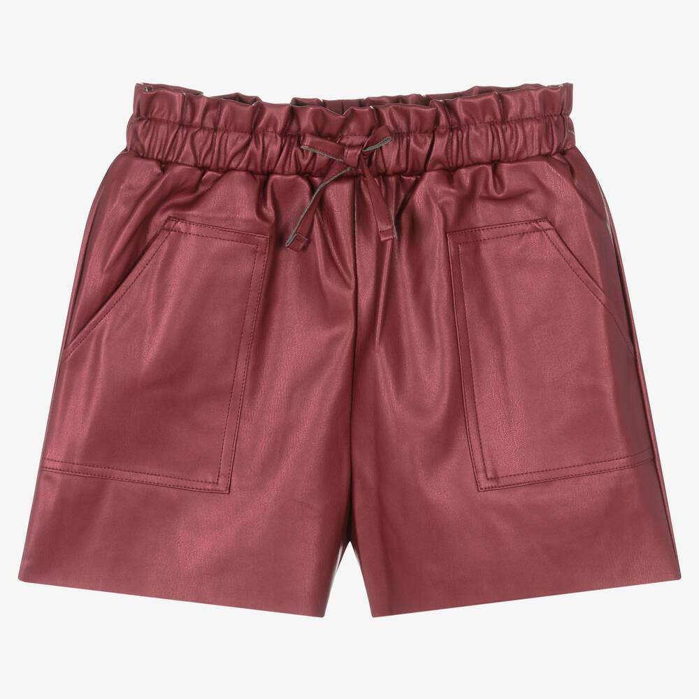 Mayoral - Red Faux Leather Shorts | Childrensalon