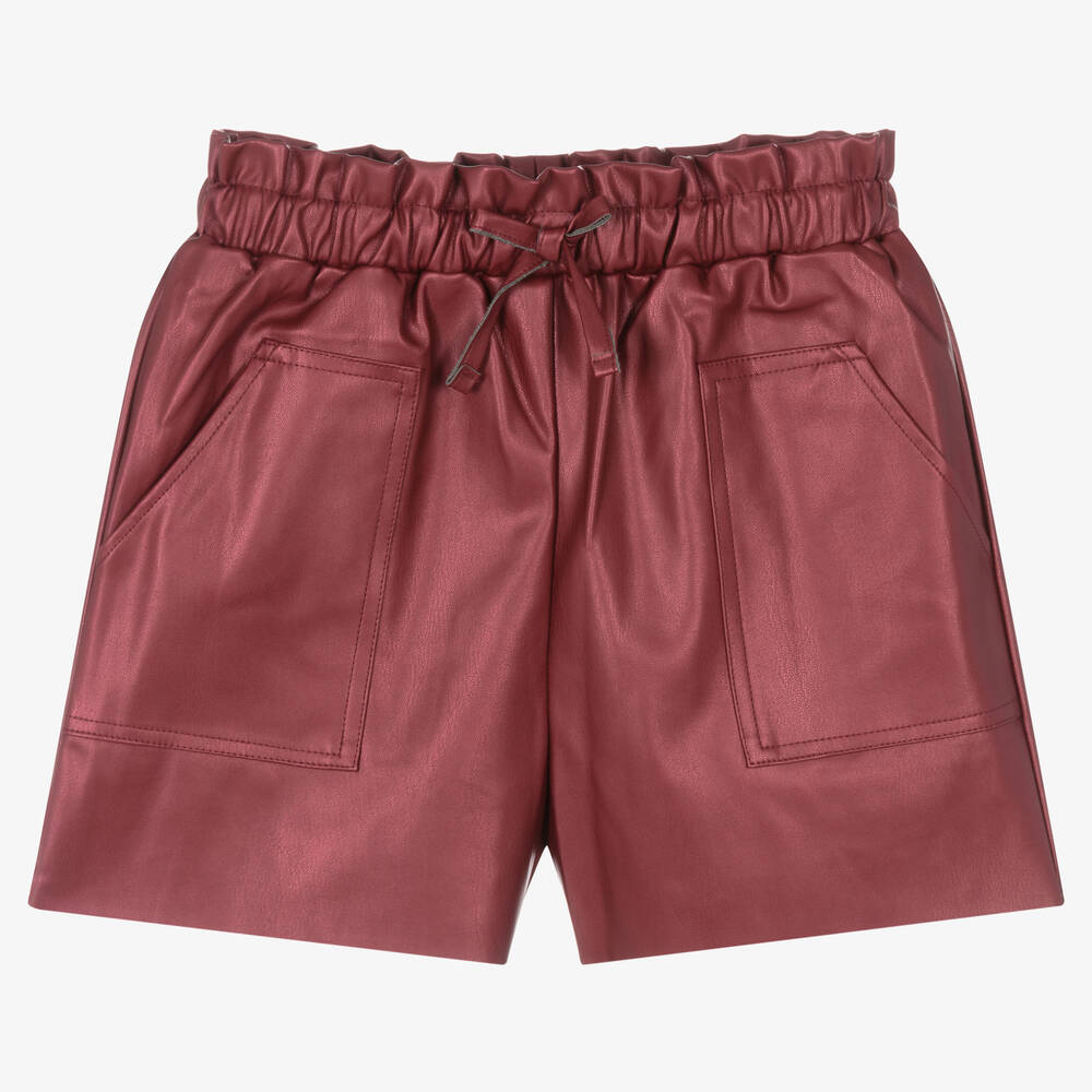Mayoral Red Faux Leather Shorts Childrensalon Outlet