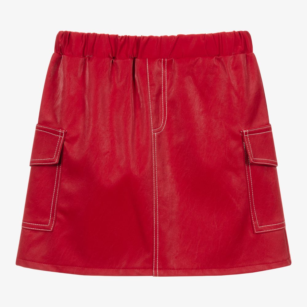 Mayoral - Red Faux Leather Skirt | Childrensalon