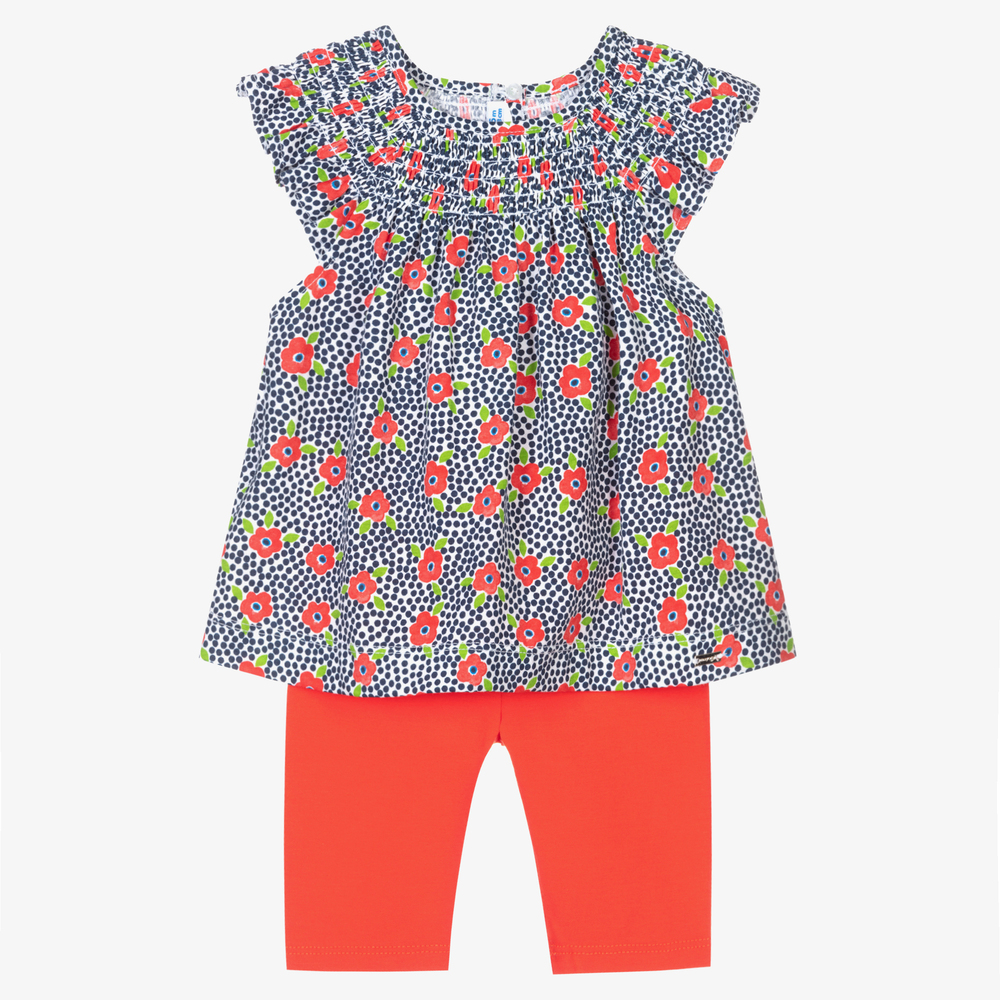 Mayoral-Топ в цветочек и красные легинсы | Childrensalon Outlet