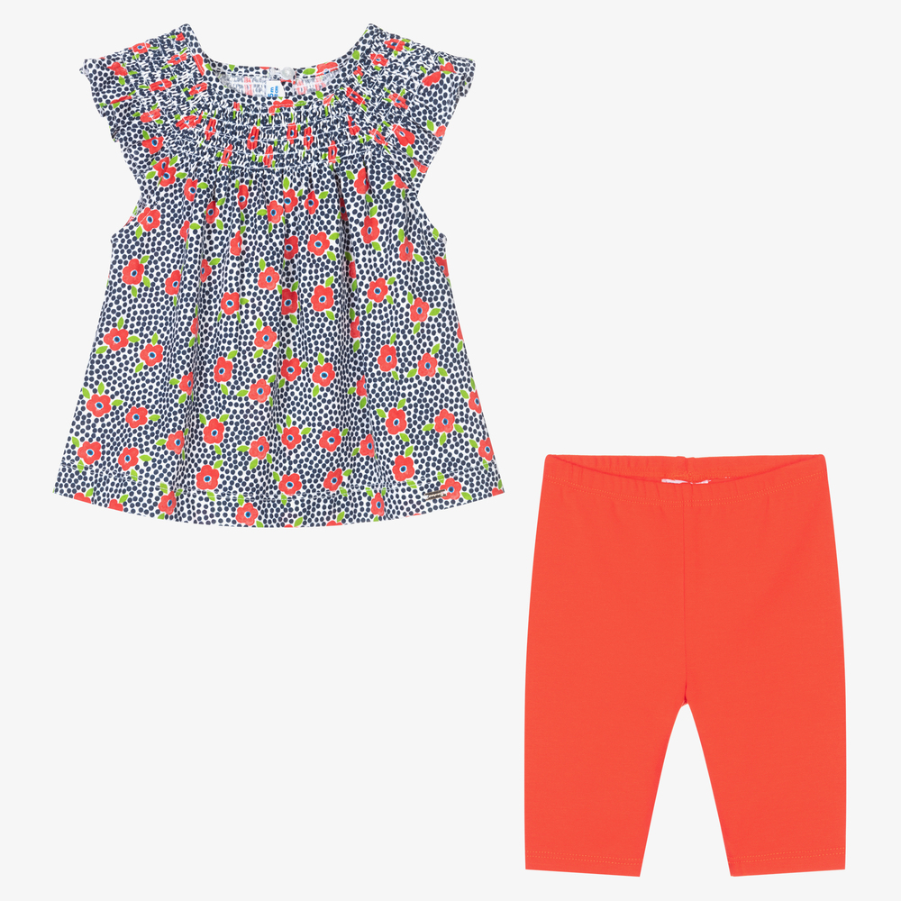 Mayoral-Топ в цветочек и красные легинсы | Childrensalon Outlet