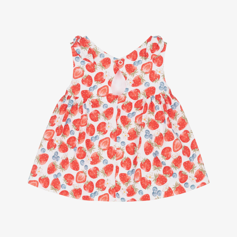 Mayoral Newborn-Red Fruits Dress | Childrensalon Outlet