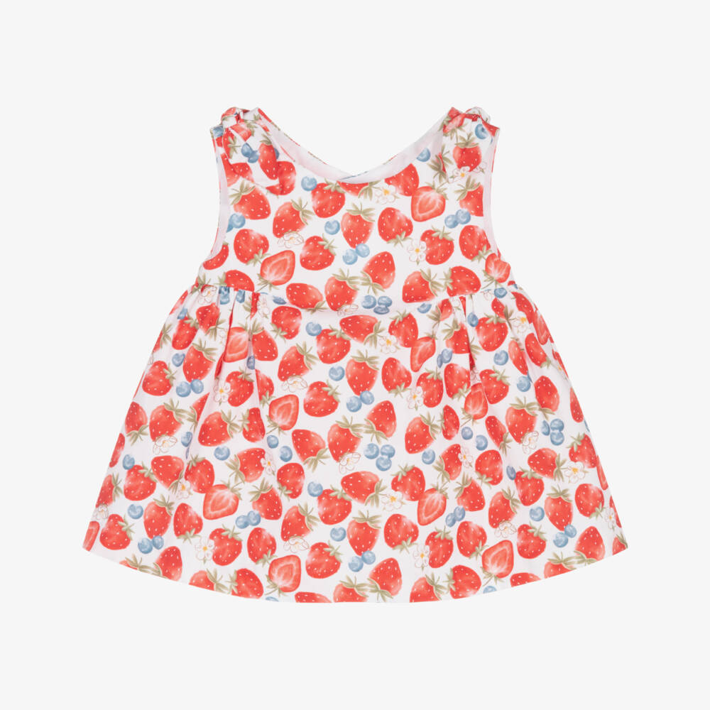 Mayoral Newborn-Red Fruits Dress | Childrensalon Outlet
