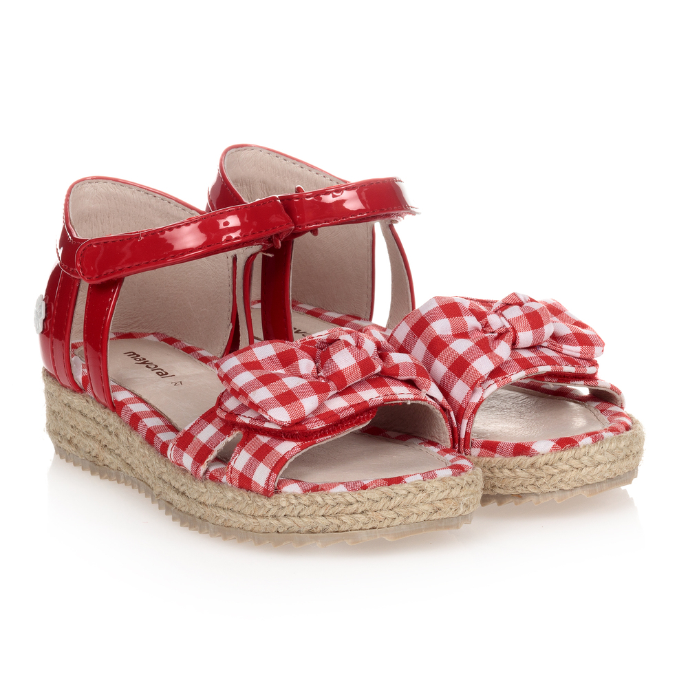 Mayoral - Rote Plateau-Sandalen mit Vichykaro | Childrensalon