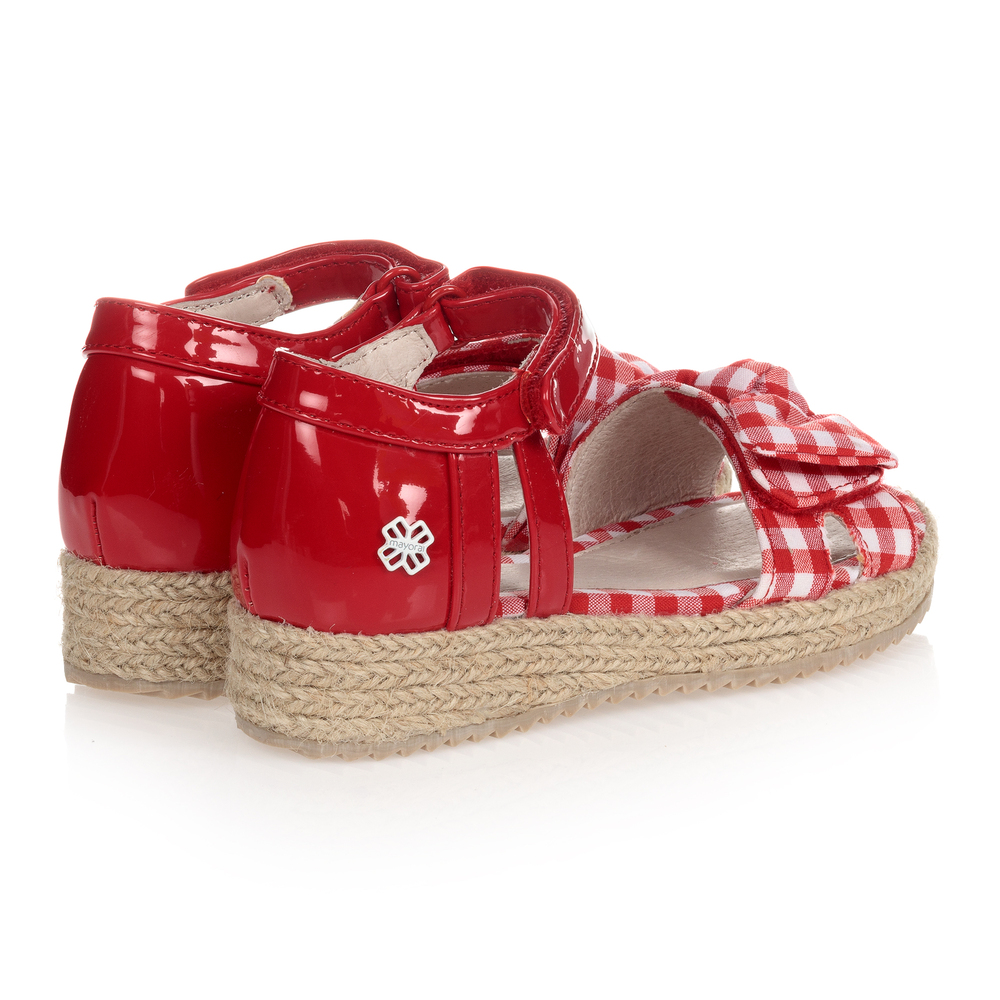 Mayoral-Red Gingham Platform Sandals | Childrensalon Outlet