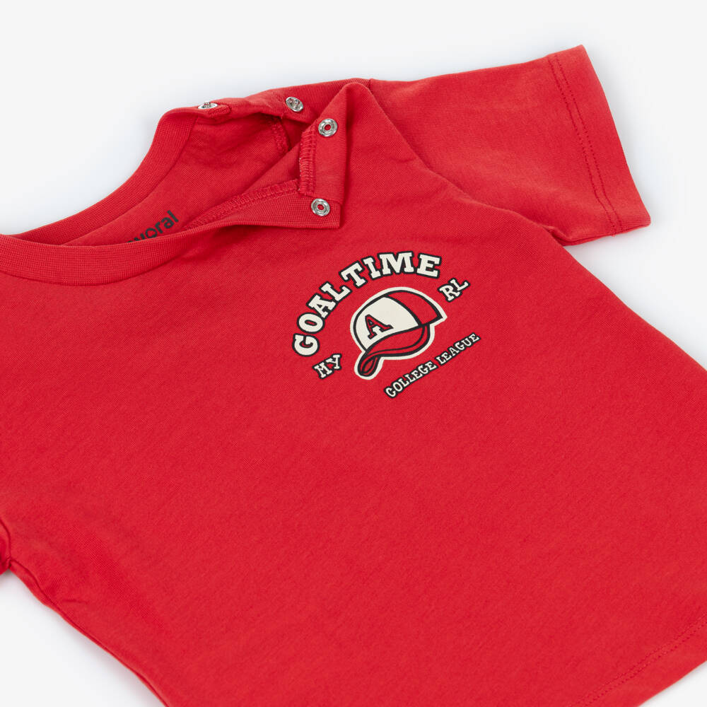 Mayoral-Red Goal Time T-shirt | Childrensalon Outlet
