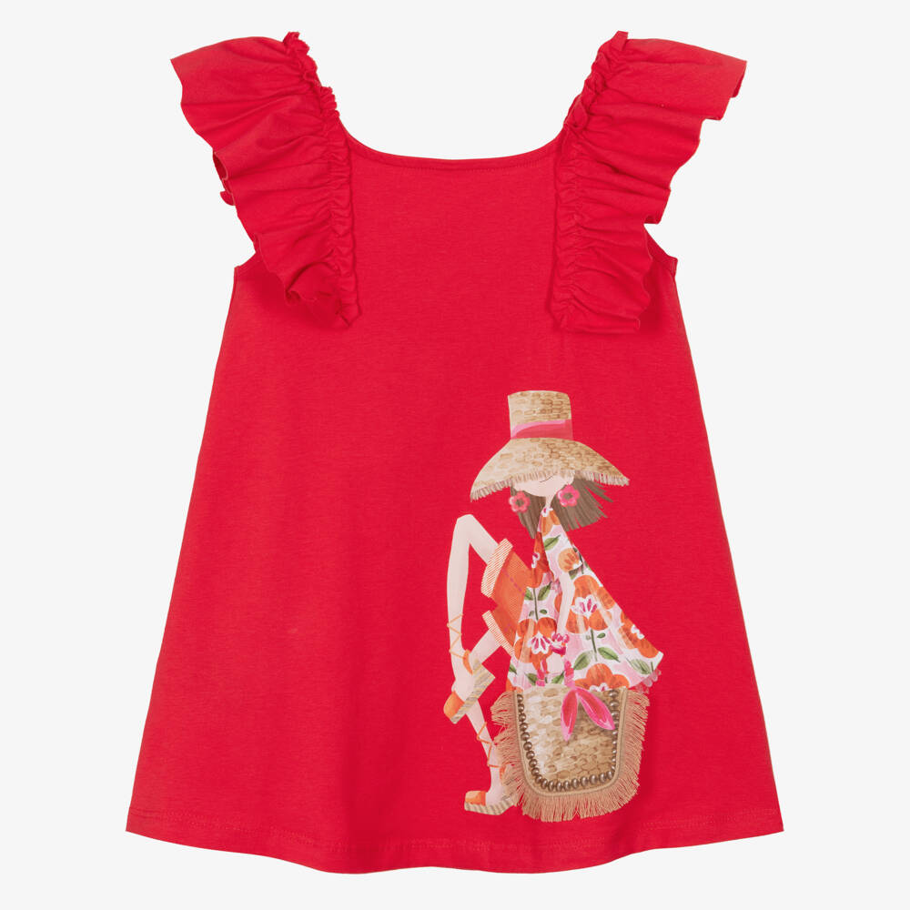 Mayoral-Red Graphic Dress | Childrensalon Outlet