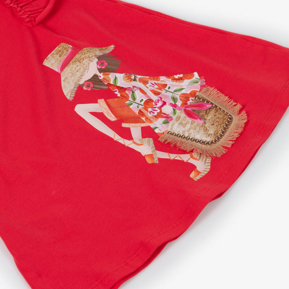 Mayoral-Red Graphic Dress | Childrensalon Outlet