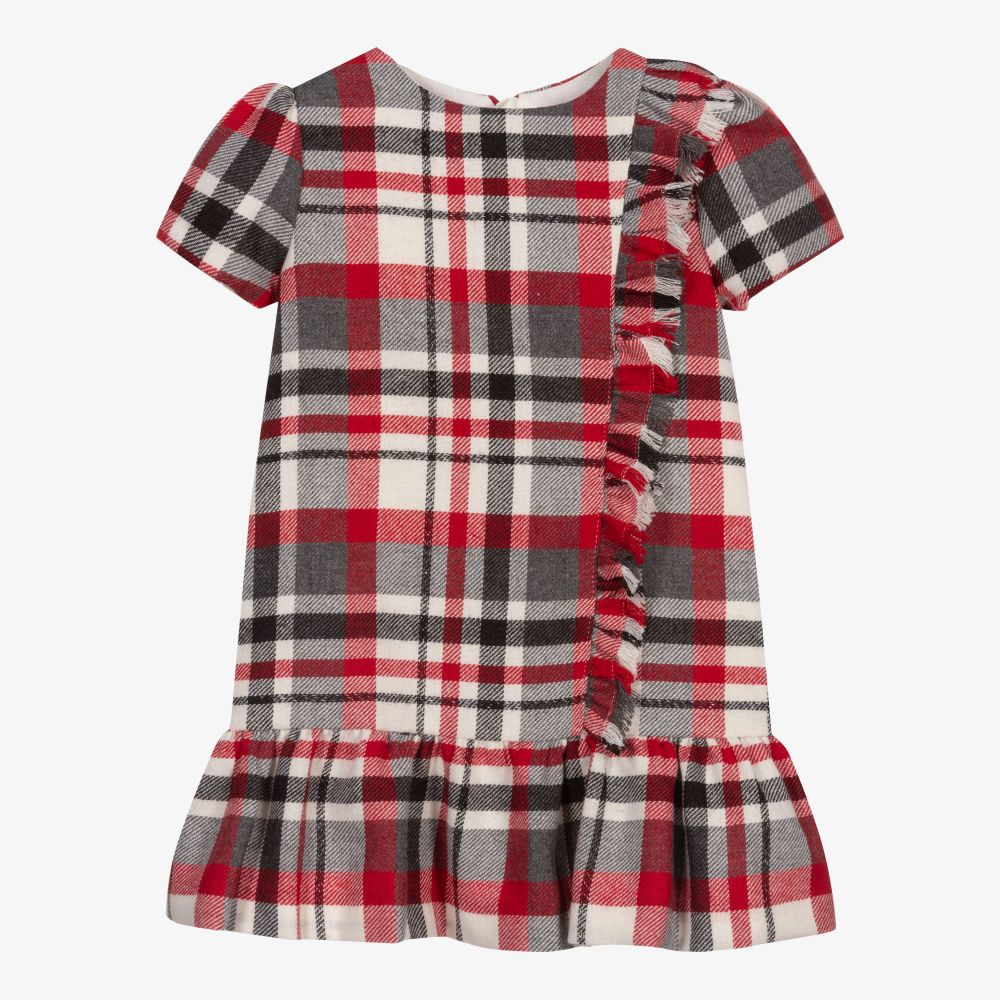 Mayoral-Red & Grey Check Dress | Childrensalon Outlet