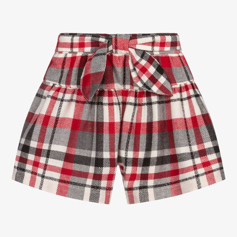 Mayoral - Red & Grey Check Shorts | Childrensalon