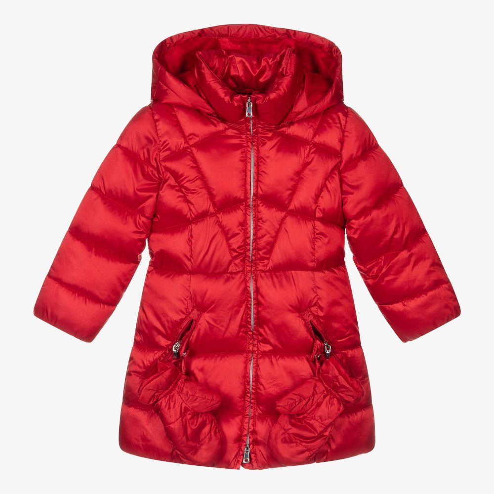 Mayoral - Red Hooded Puffer Coat | Childrensalon
