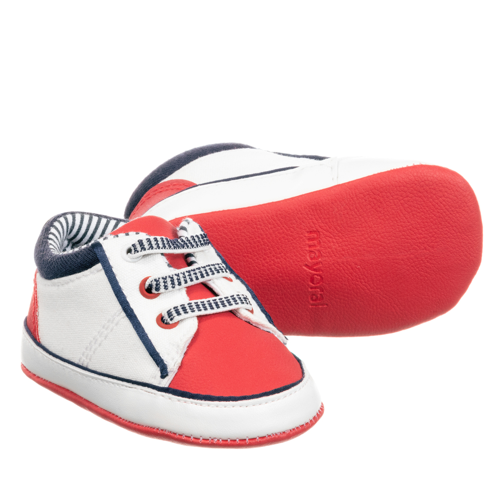 Mayoral Newborn - Red Pre-Walker Trainers | Childrensalon