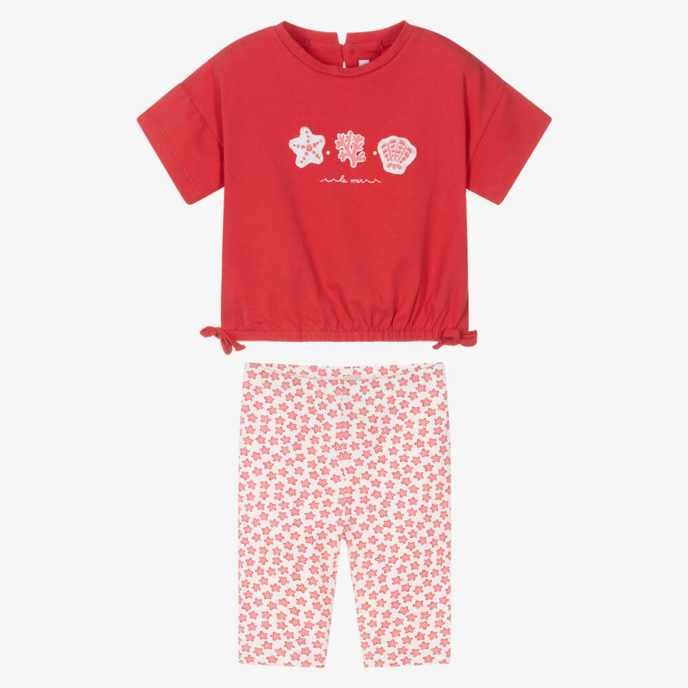 Mayoral-Red Seachells Leggings Set | Childrensalon Outlet