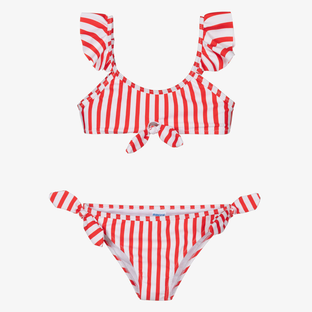 Mayoral - Red Stripe Bikini | Childrensalon