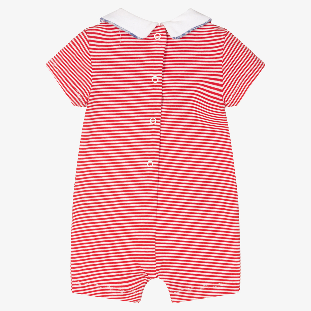 Mayoral Для новорожденных-Хлопковый песочник в красную полоску для малышей | Childrensalon Outlet