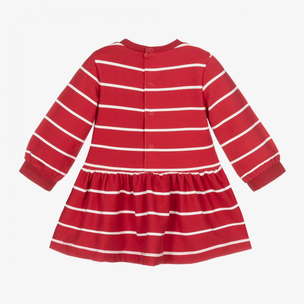 مايورال-فستان قطن جيرسي مخطط لون أحمر وأبيض | Childrensalon Outlet