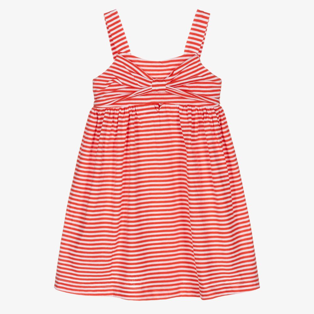 Mayoral - Red Striped Cotton Dress | Childrensalon