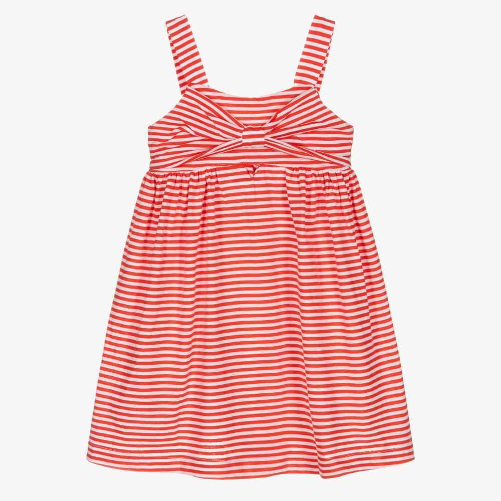 Mayoral-Красное хлопковое платье в полоску | Childrensalon Outlet
