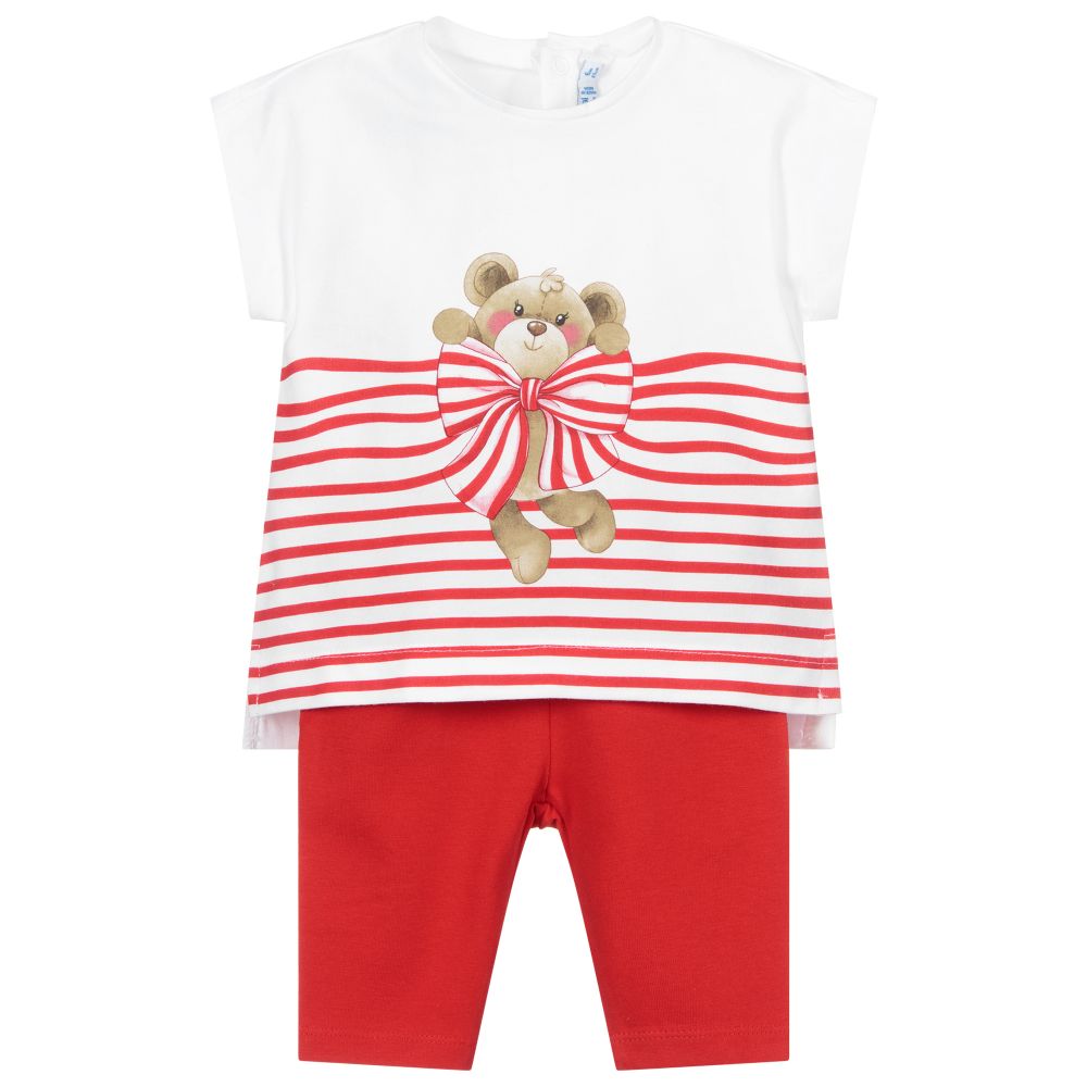 Mayoral - Ensemble legging rayé rouge | Childrensalon