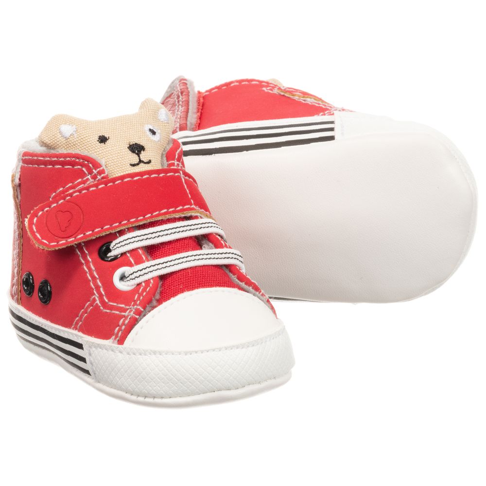 Mayoral Newborn - حذاء جلد إصطناعي لون أحمر لمرحلة ما قبل المشي | Childrensalon