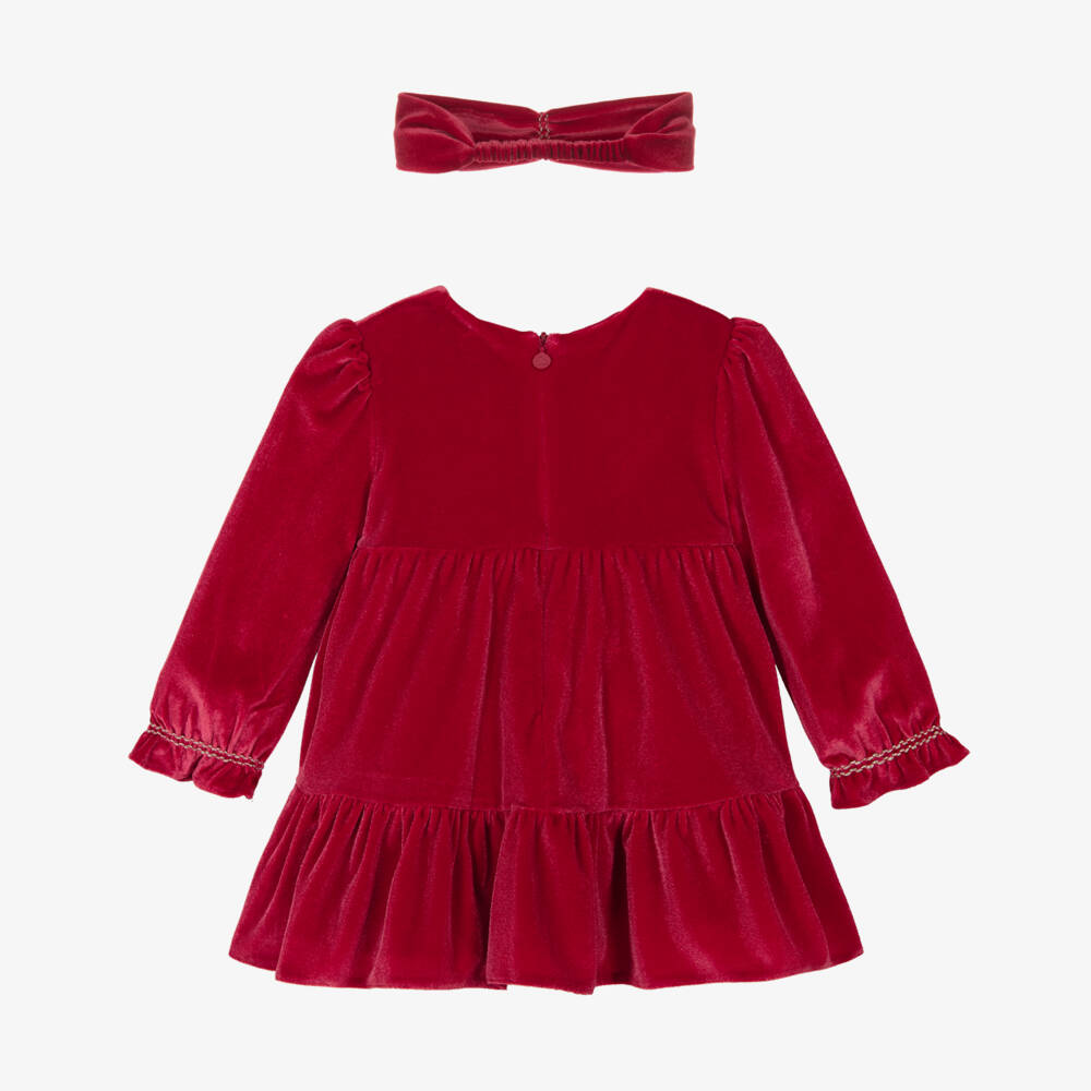 Mayoral-Red Velvet Dress Set | Childrensalon Outlet