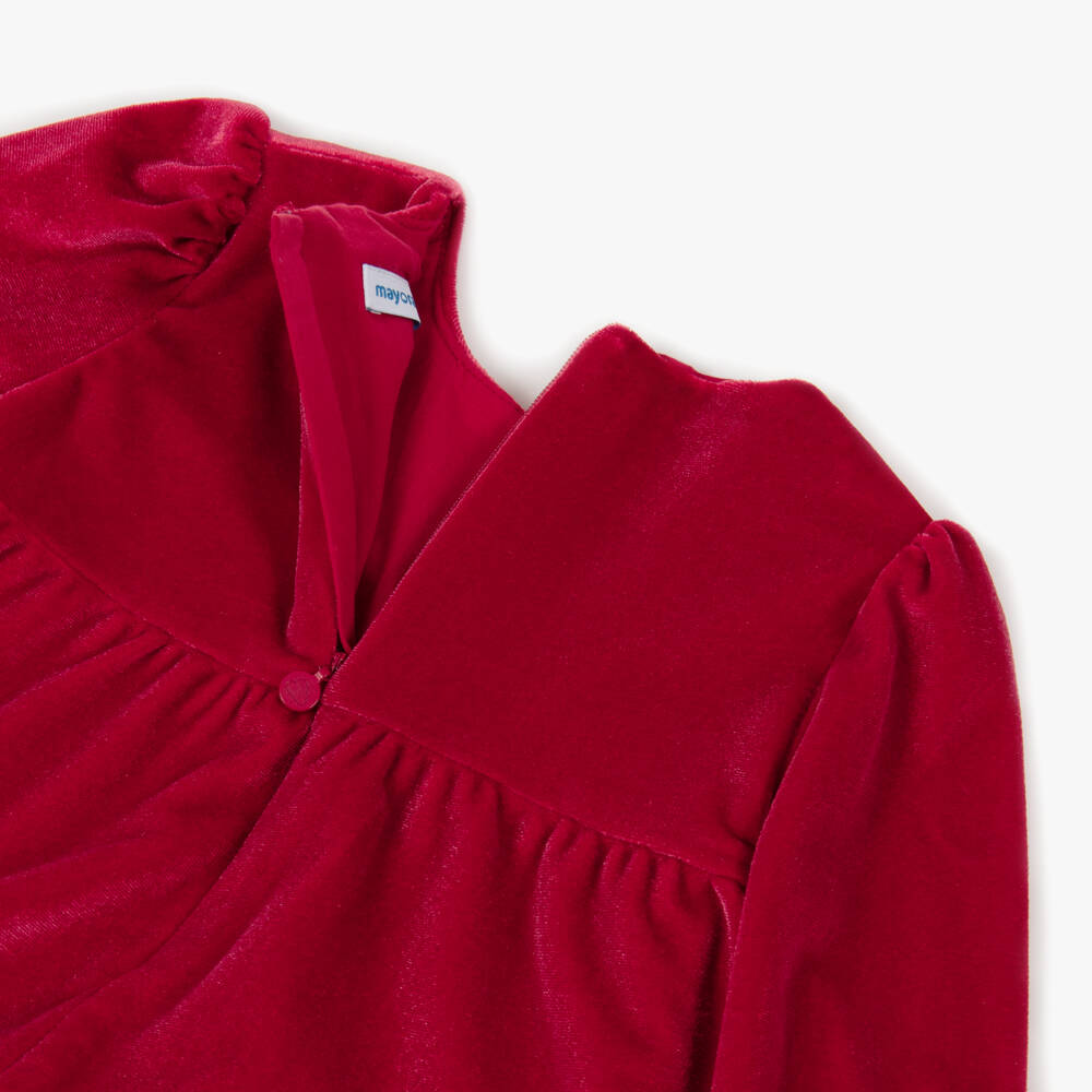 Mayoral-Red Velvet Dress Set | Childrensalon Outlet