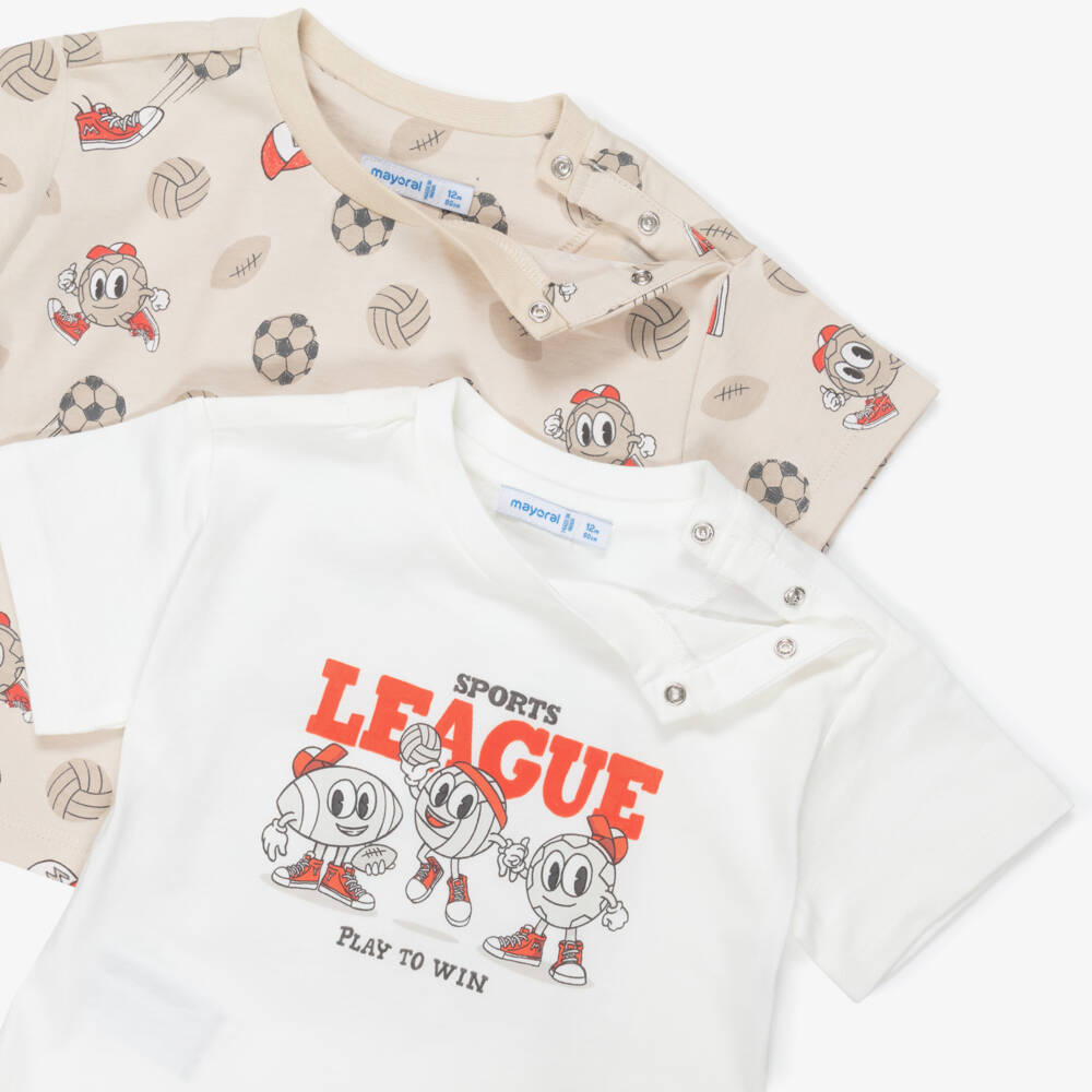 Mayoral-Red & White Football Print Short Set | Childrensalon Outlet