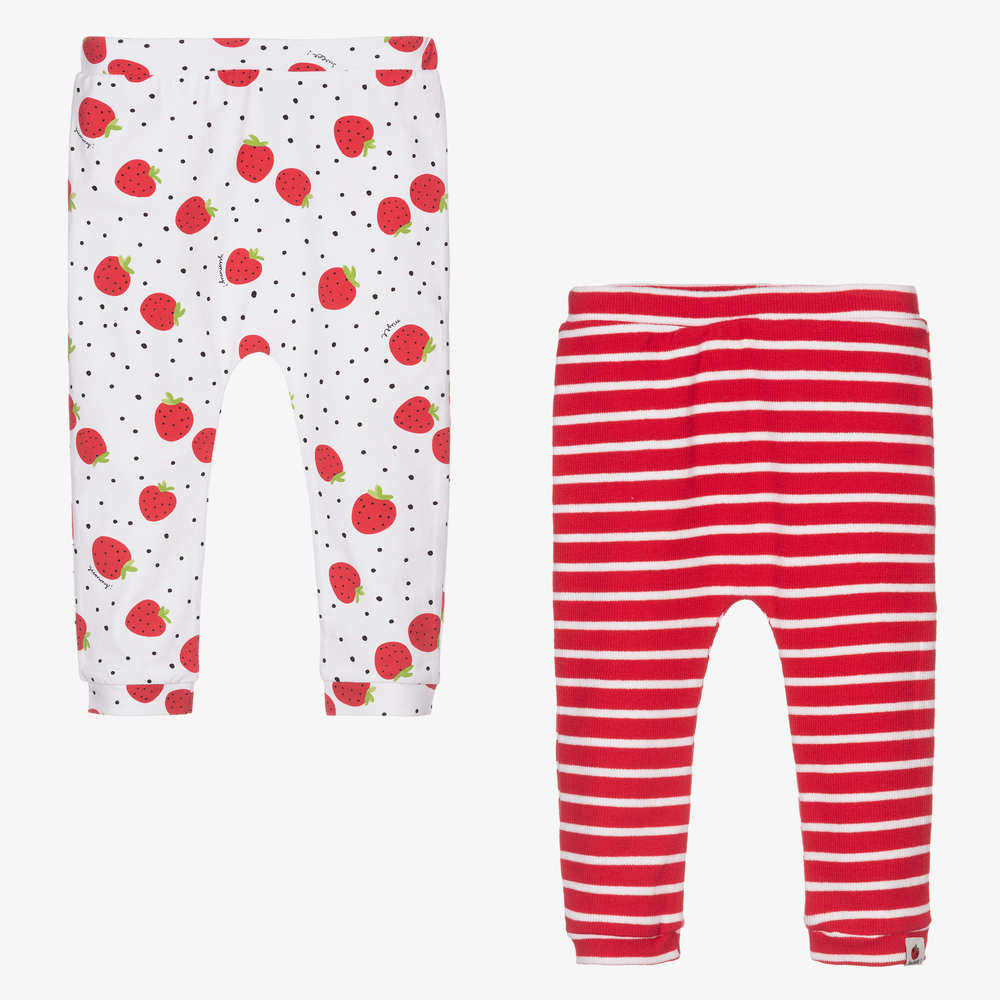 Mayoral Newborn - Red & White Leggings (2 Pack) | Childrensalon