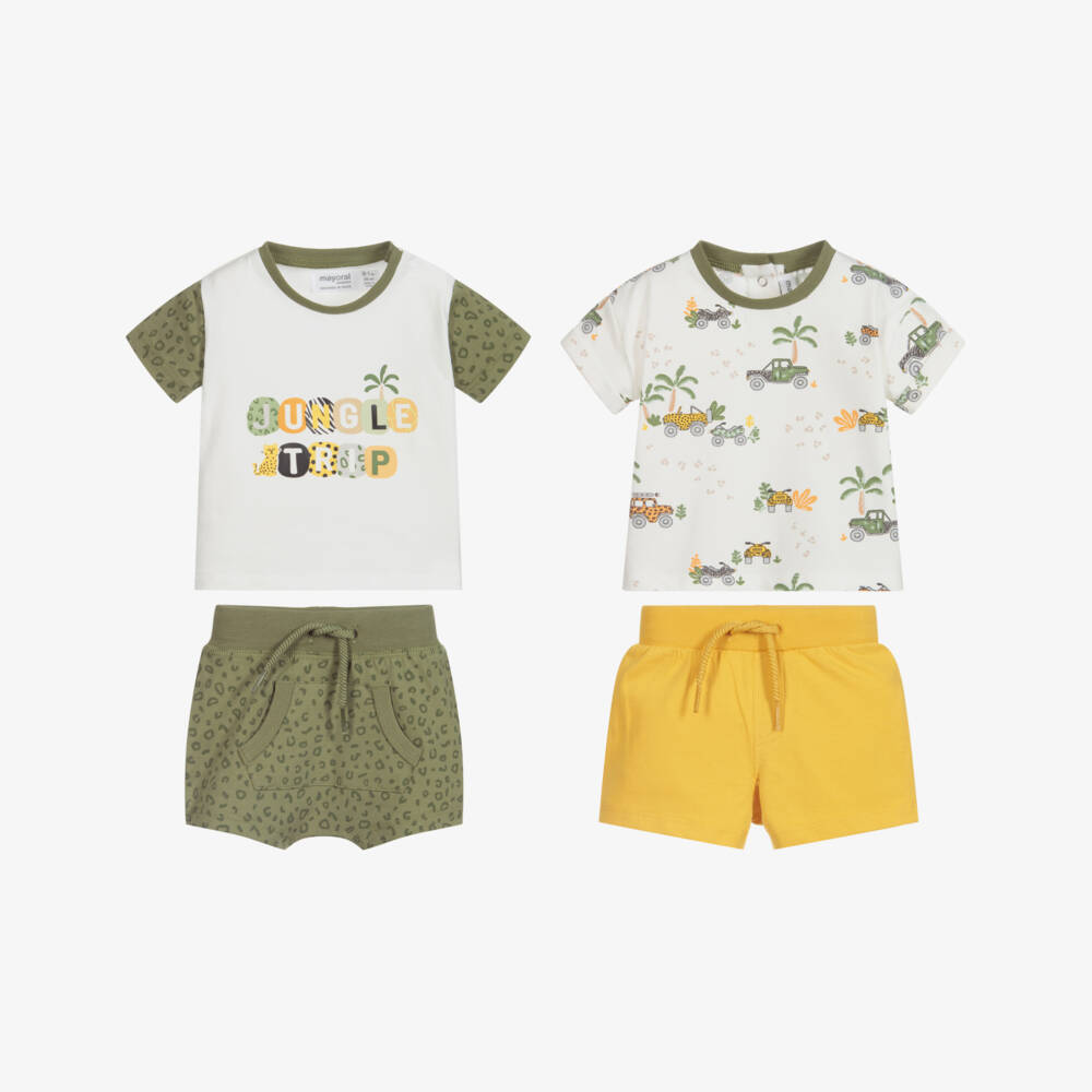 Mayoral Newborn-Safari Shorts Set (2 Pack) | Childrensalon Outlet