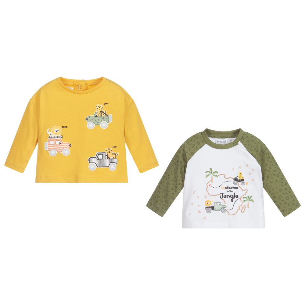 Mayoral Newborn - Safari T-Shirts (2 Pack)  | Childrensalon