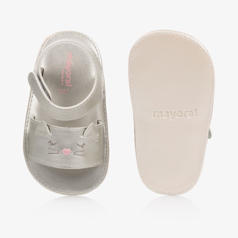 Mayoral Для новорожденных-Серебристые сандалии с котами | Childrensalon Outlet