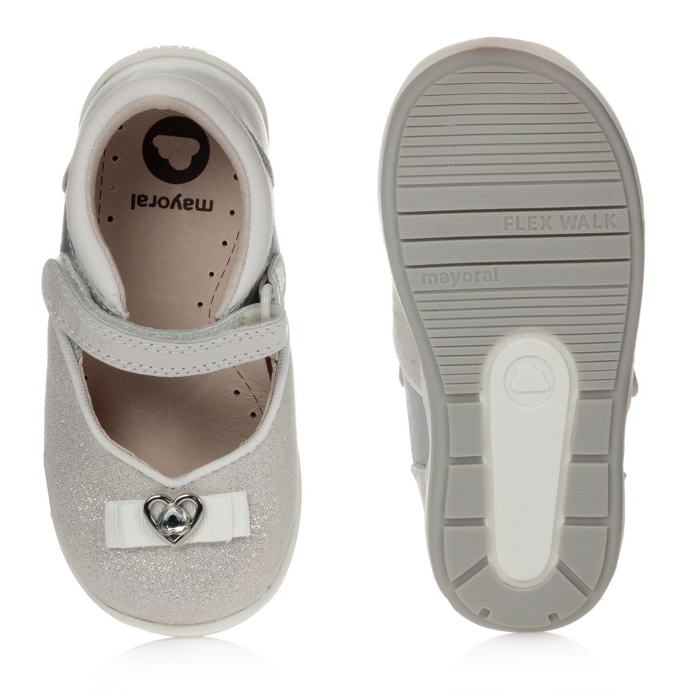 Mayoral-Silver Glittery Leather Shoes | Childrensalon Outlet