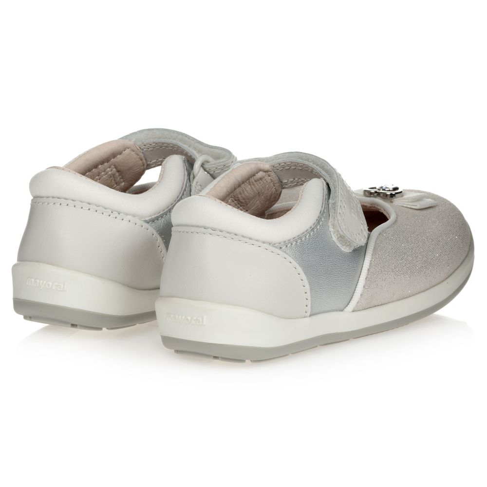 Mayoral-Silver Glittery Leather Shoes | Childrensalon Outlet