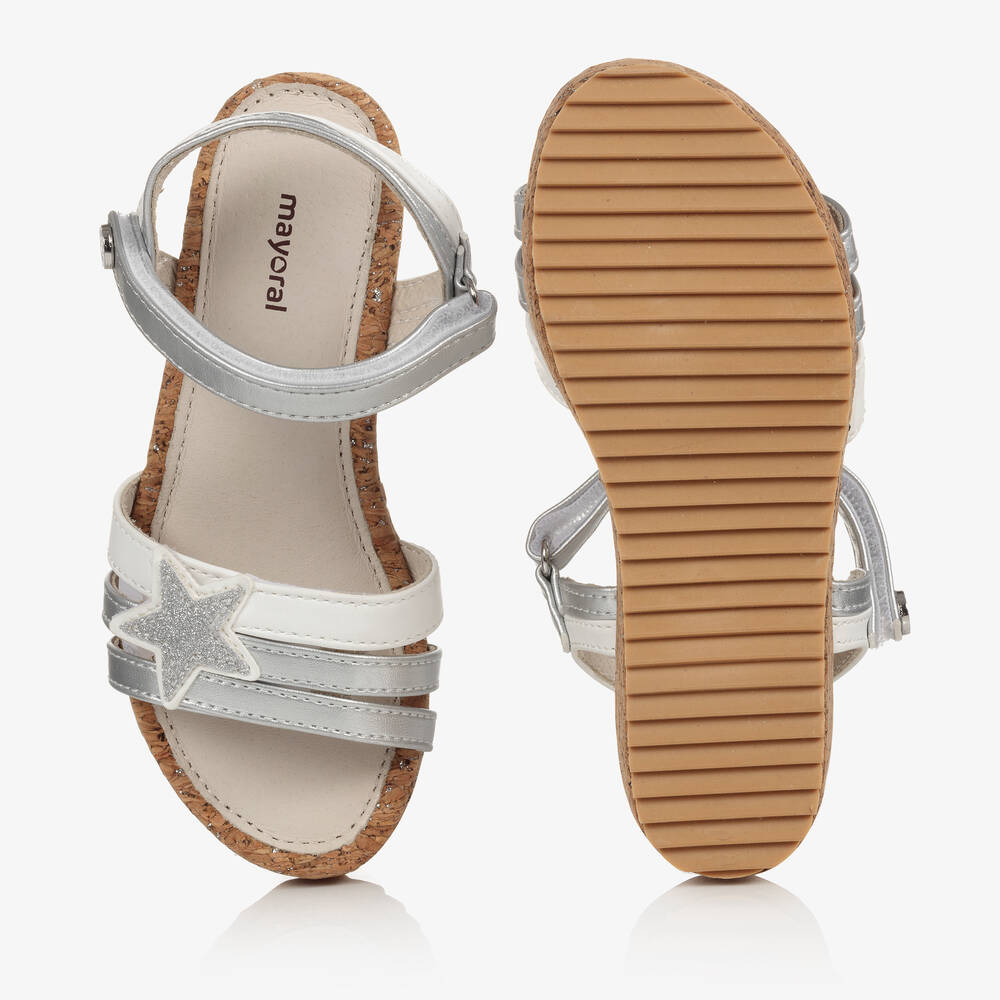 Girls silver shop wedge sandals