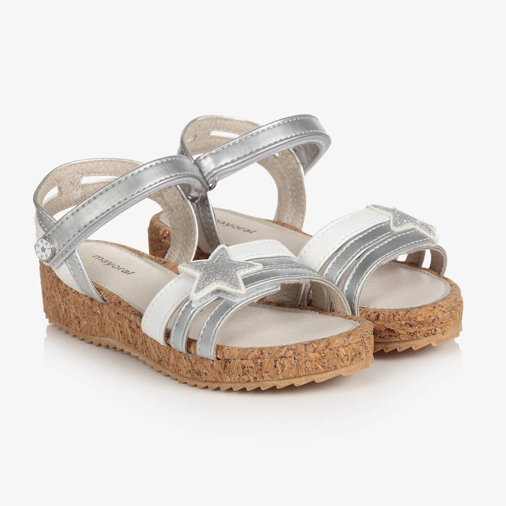 Mayoral - Silver Star Wedge Sandals | Childrensalon