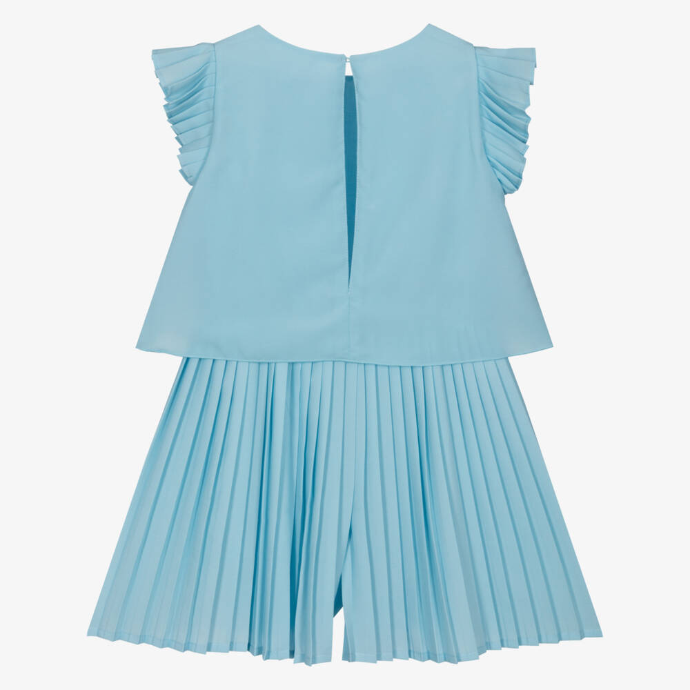 Mayoral-Sky Blue Chiffon Romper Delight | Childrensalon Outlet