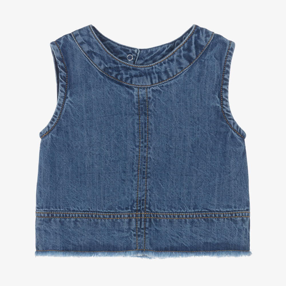 Mayoral-Sleeveless Denim Top | Childrensalon Outlet