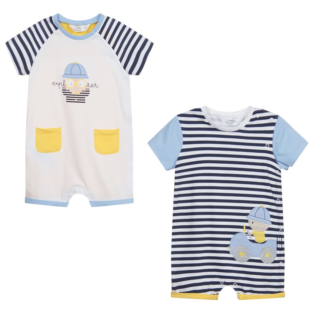 Mayoral-Striped Baby Shorties (2 Pack) | Childrensalon Outlet