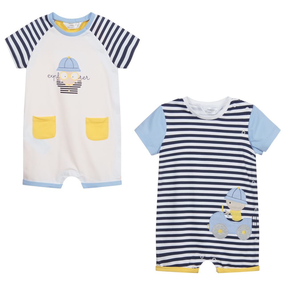 Mayoral Striped Baby Shorties 2 Pack Childrensalon Outlet