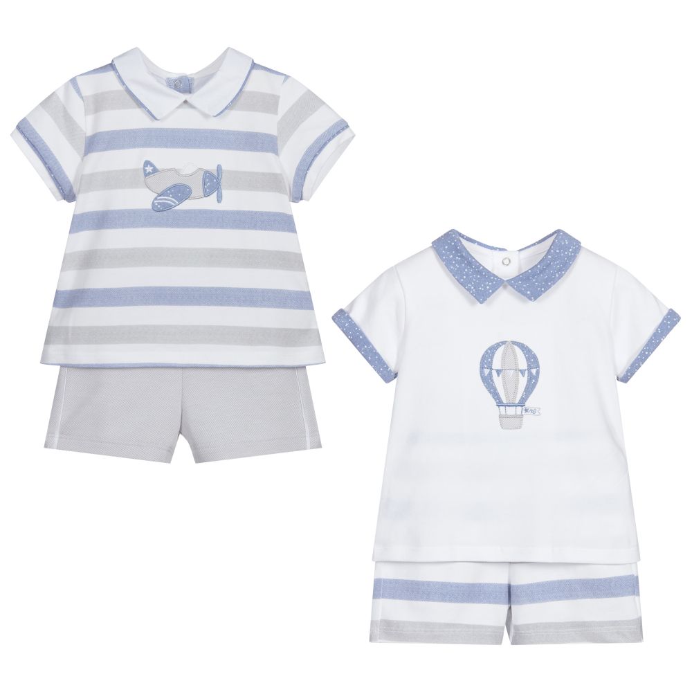 Mayoral Newborn-Striped Shorts Set (2 Pack) | Childrensalon Outlet