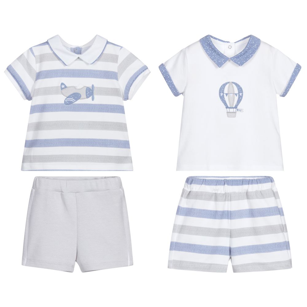 Mayoral Newborn-Striped Shorts Set (2 Pack) | Childrensalon Outlet