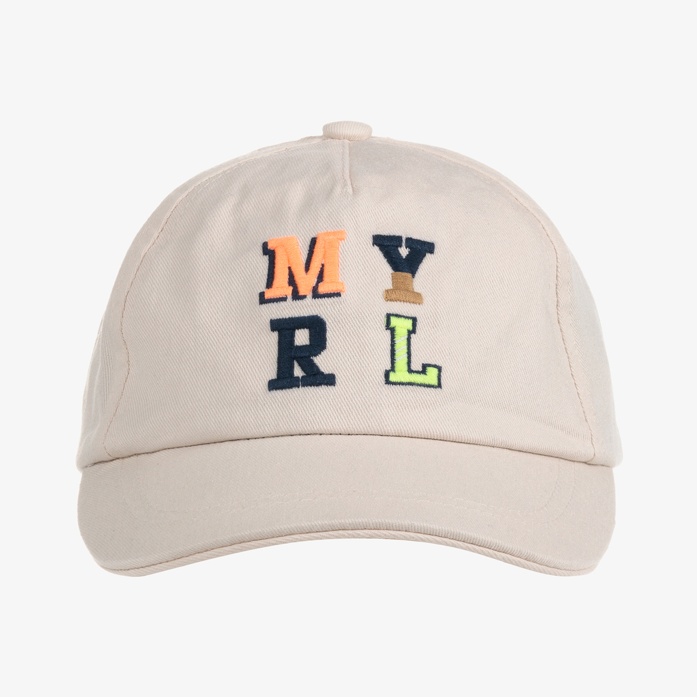 Mayoral-Teen Beige Cotton Logo Cap | Childrensalon Outlet