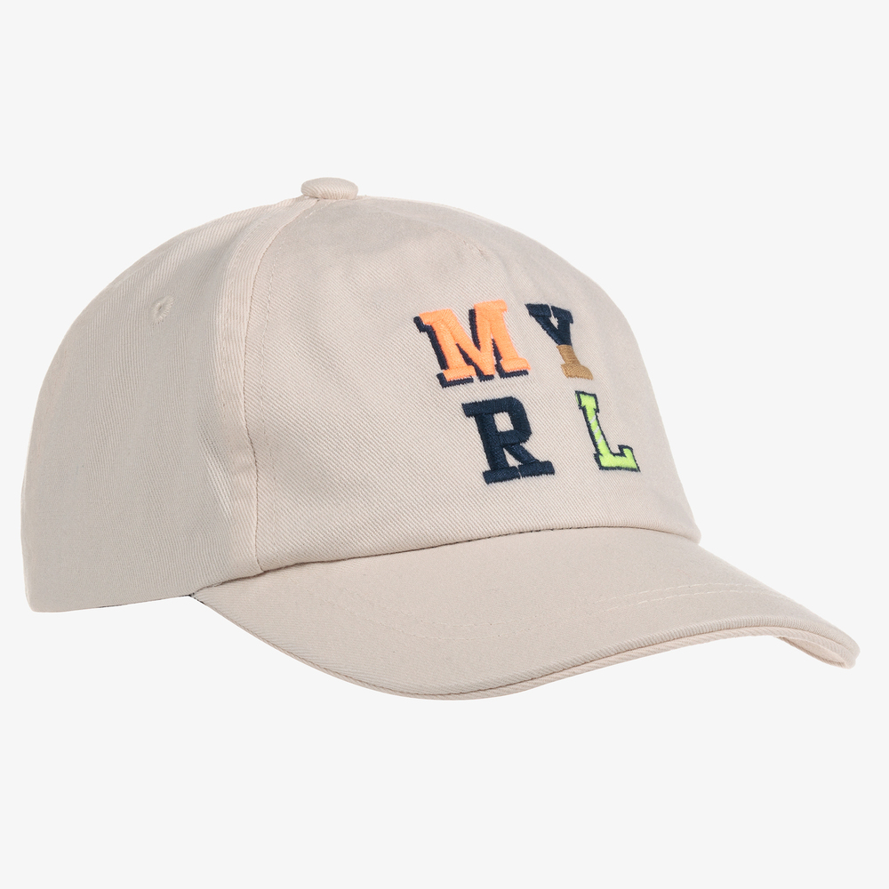 Mayoral - Teen Beige Cotton Logo Cap | Childrensalon