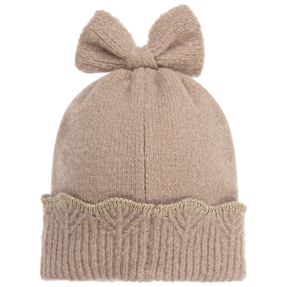 Mayoral-Teen Beige Knitted Hat Set  | Childrensalon Outlet