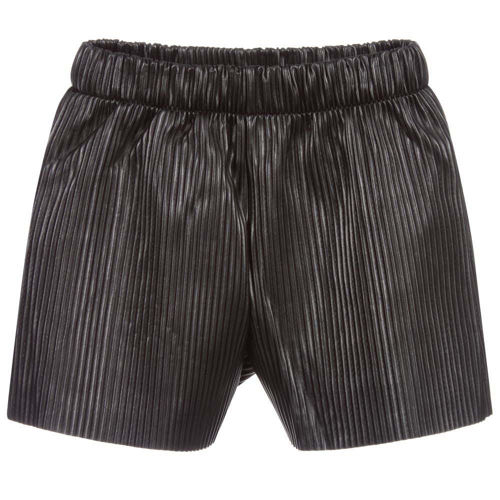 Mayoral - Teen Black Faux Leather Shorts | Childrensalon