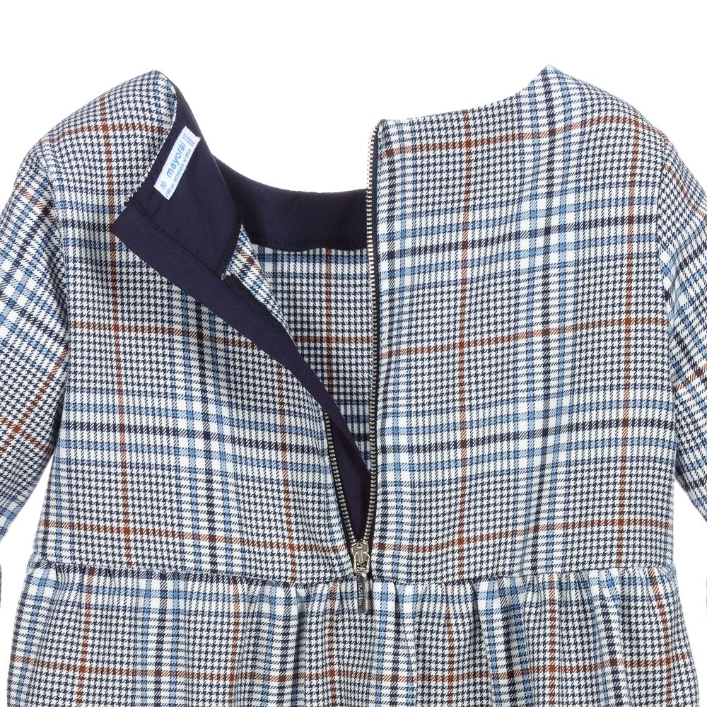 Mayoral-Teen Blue & Beige Check Dress | Childrensalon Outlet