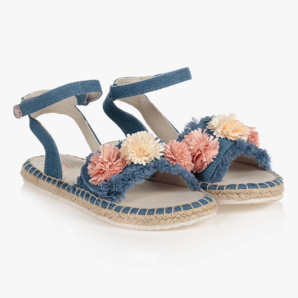 Mayoral - Blaue Teen Sandalen mit Blumen | Childrensalon