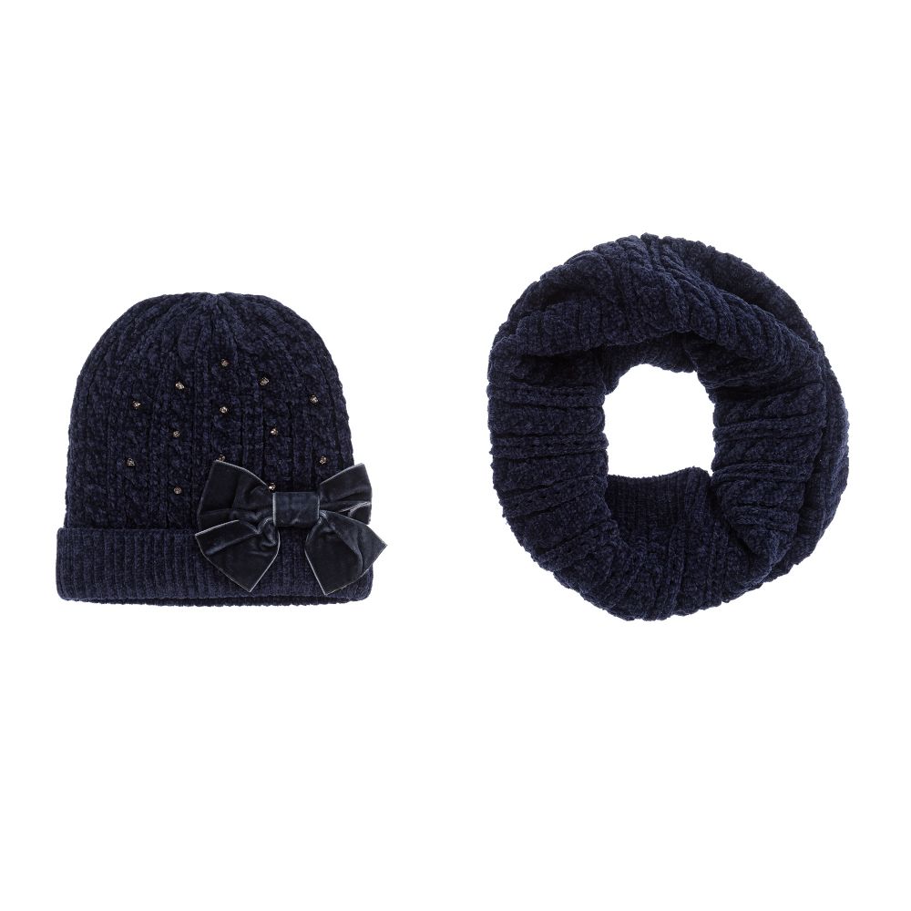 Mayoral - Teen Blue Knitted Hat Set  | Childrensalon