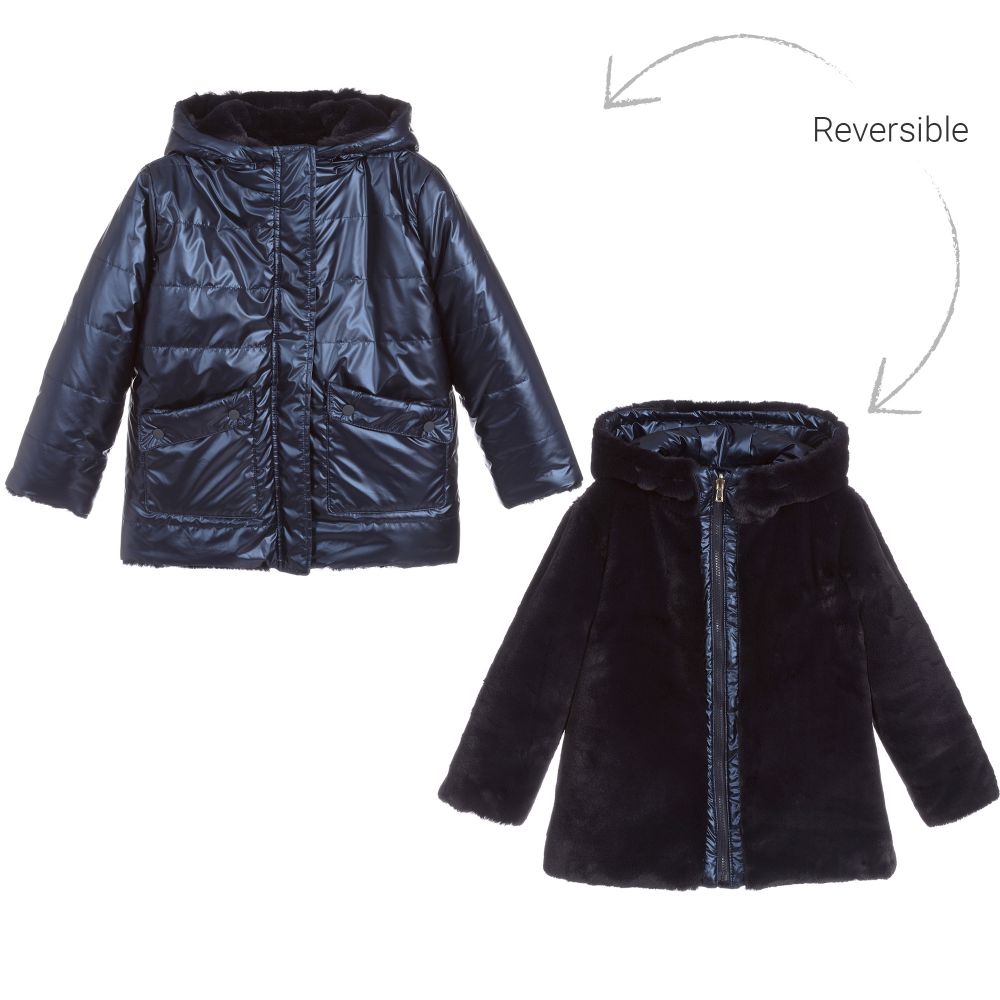 Mayoral - Teen Blue Reversible Coat | Childrensalon